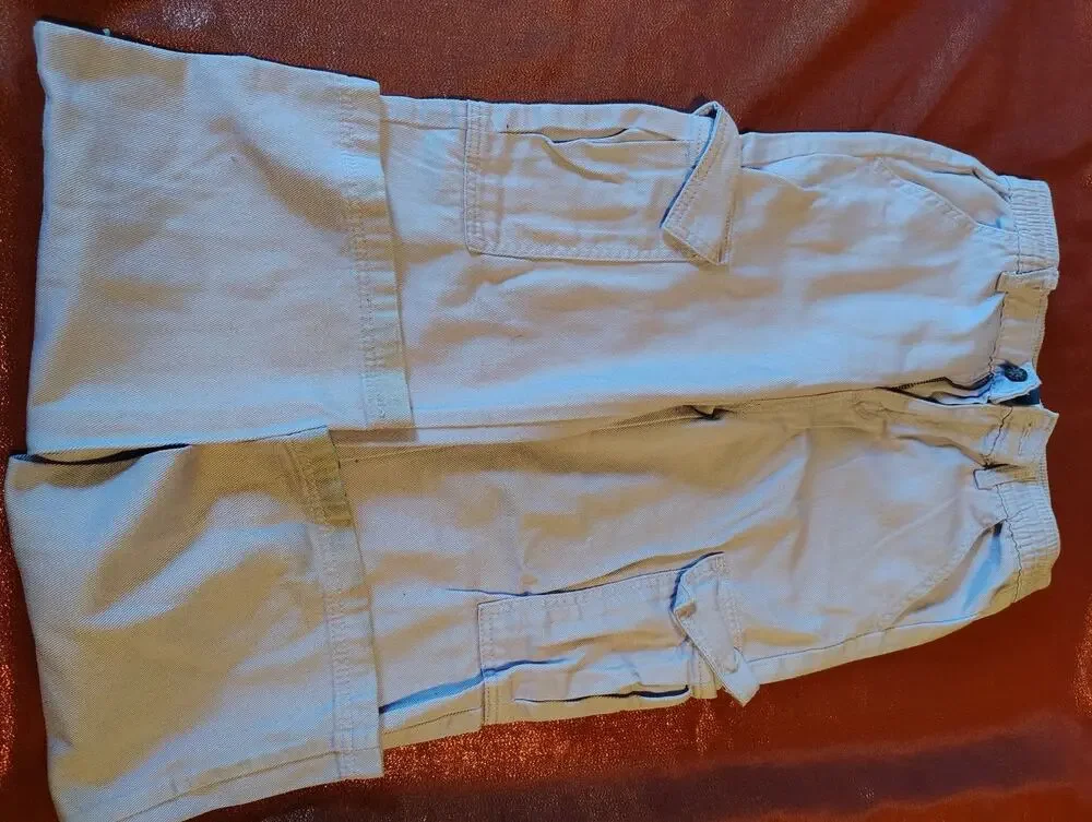 Old Navy Cargo Shorts Girls XL 14-16 Khaki Elastic Waist Patch Pockets Preowned
